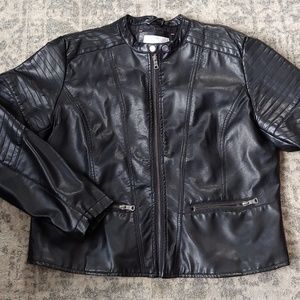 Faux-Leather Moto Jacket